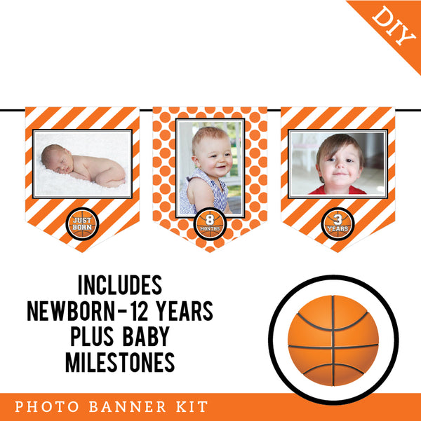 Basketball Party Photo Banner Kit (INSTANT DOWNLOAD)
