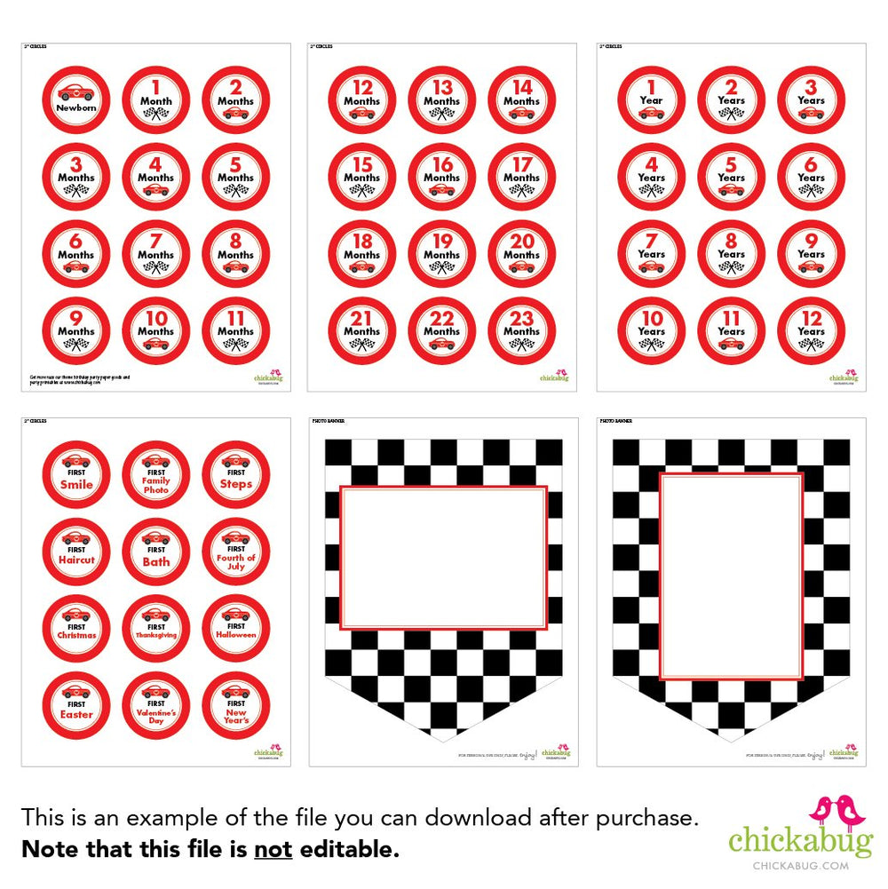 Race Car Party Photo Banner Kit (INSTANT DOWNLOAD) – Chickabug race-car-party-photo-banner-kit-instant-download-chickabug