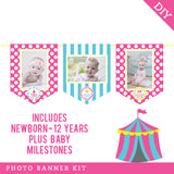 Pink Carnival Party Photo Banner Kit (INSTANT DOWNLOAD)