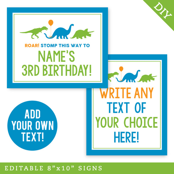 Dinosaur Party Favor Tags (EDITABLE INSTANT DOWNLOAD) – Chickabug