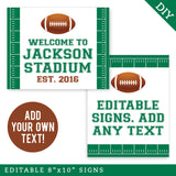 Football Party Signs (EDITABLE INSTANT DOWNLOAD)