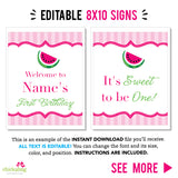 Pink Watermelon Party Signs (EDITABLE INSTANT DOWNLOAD)
