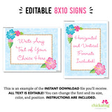 Luau Party Signs (EDITABLE INSTANT DOWNLOAD)