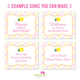 Pink Lemonade Party Signs (EDITABLE INSTANT DOWNLOAD)