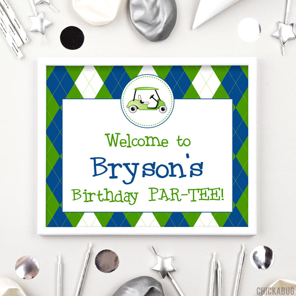 Navy Golf Party Signs (EDITABLE INSTANT DOWNLOAD)