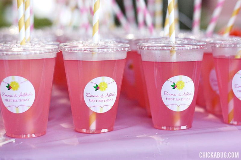 Pink Lemonade Birthday Stickers
