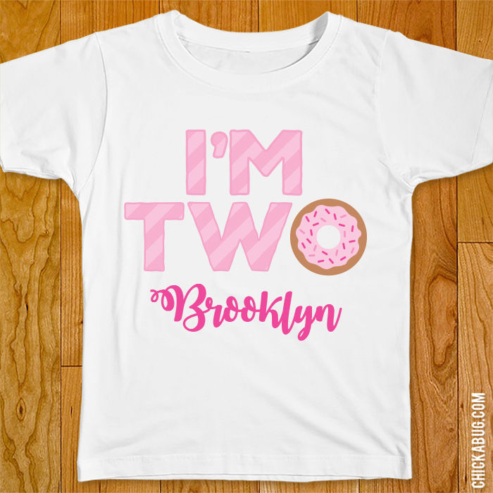 Pink Donut "I'm Two" Iron-On