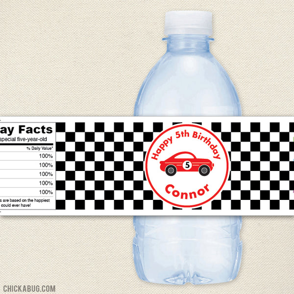 Race Car Birthday Party Water Labels – Chickabug race-car-birthday-party-water-labels-chickabug