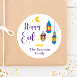 Colorful Lanterns Happy Eid Labels