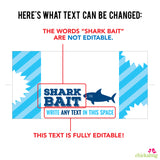 Shark Party Treat Bag Labels (EDITABLE INSTANT DOWNLOAD)