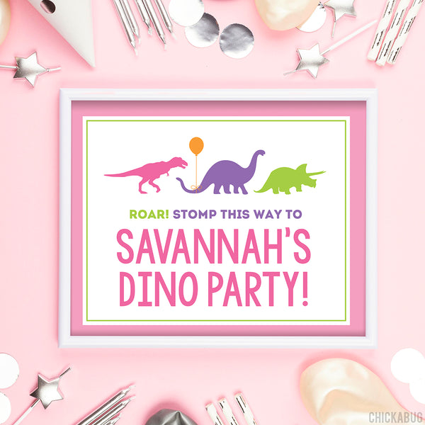 Dinosaur Birthday Party Sign Template Editable (Instant Download