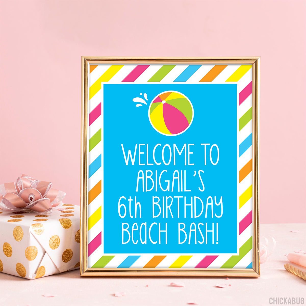 Pink Pool Party Signs (EDITABLE INSTANT DOWNLOAD) – Chickabug