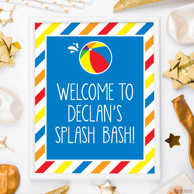 Pool Party Signs (EDITABLE INSTANT DOWNLOAD) – Chickabug