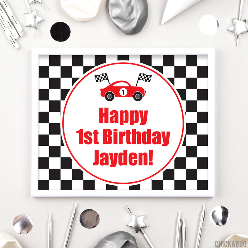 Race Car Party Signs (EDITABLE INSTANT DOWNLOAD)