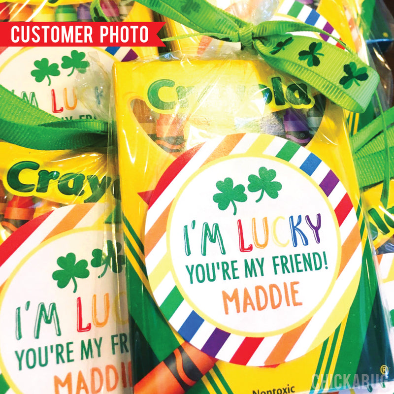 "I'm Lucky You're My Friend" Rainbow St. Patrick's Day Stickers