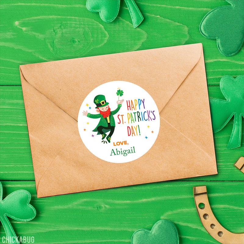Leprechaun Happy St. Patrick's Day Stickers