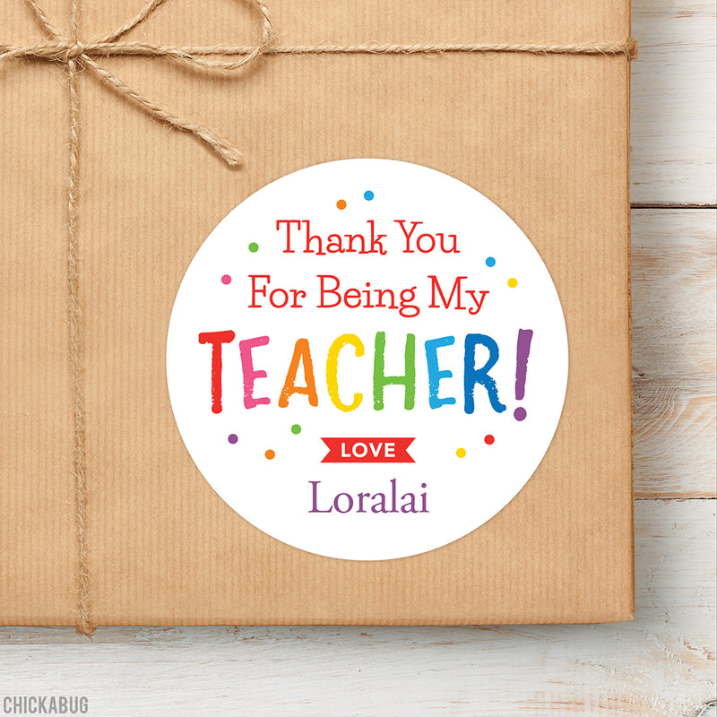 Thank You Teacher Appreciation Stickers