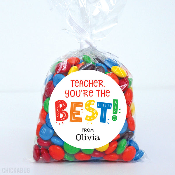 "Teacher, You're The Best" Teacher Appreciation Stickers