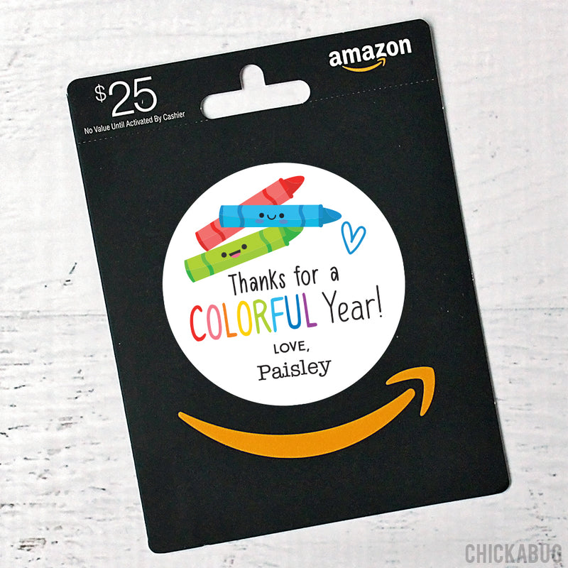 "Thanks For A Colorful Year" Teacher Appreciation Stickers