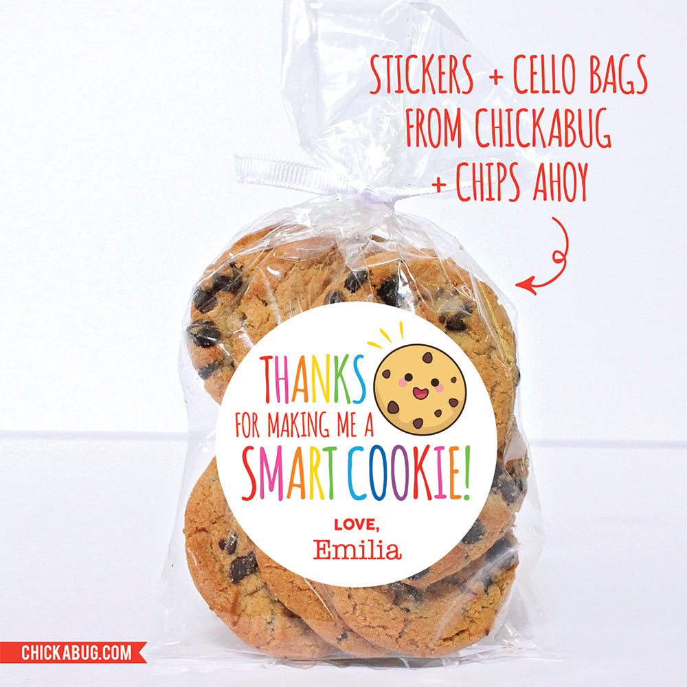personalized-smart-cookie-teacher-appreciation-stickers-chickabug for Thanks For Making Me One Smart Cookie Free Printable Personalized
