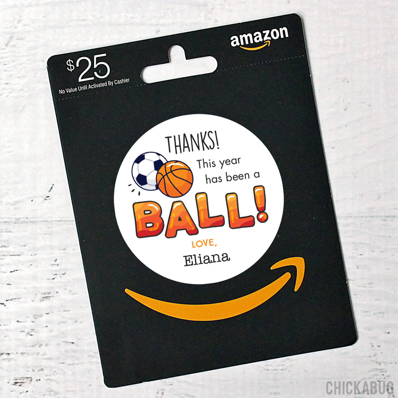"This Year Has Been a Ball" Gym Teacher Appreciation Stickers