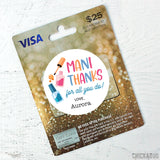 "Mani Thanks" Appreciation Gift Stickers
