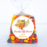 "Thankful and Blessed" Fall Cornucopia Stickers