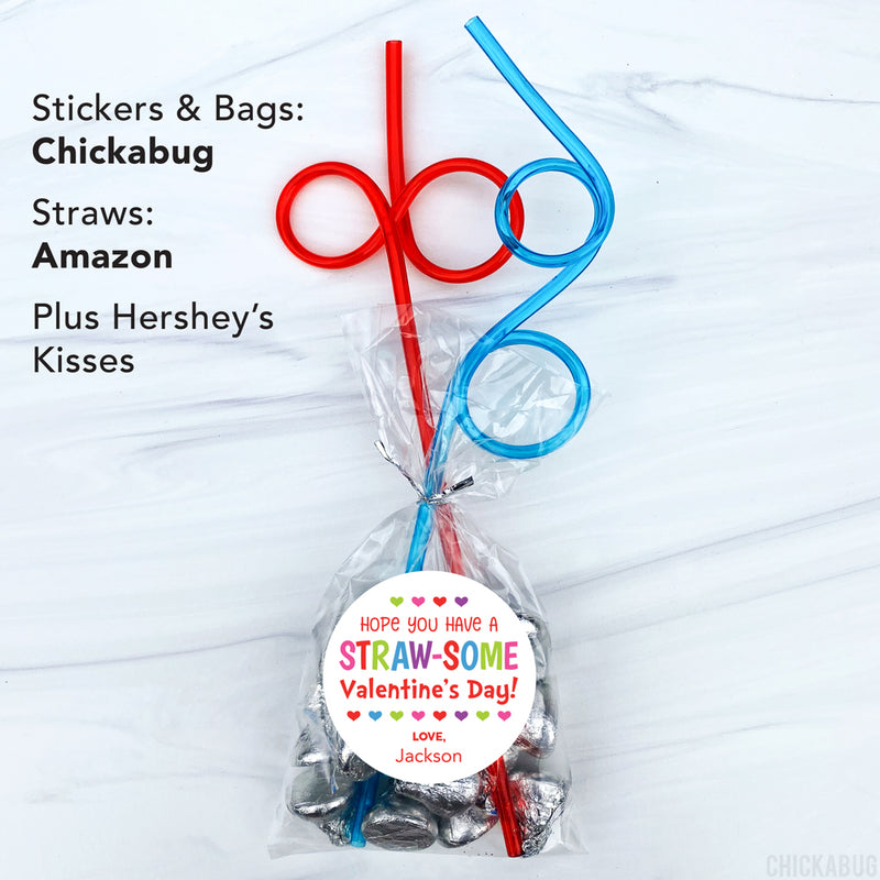 Straw-some Valentine's Day Stickers