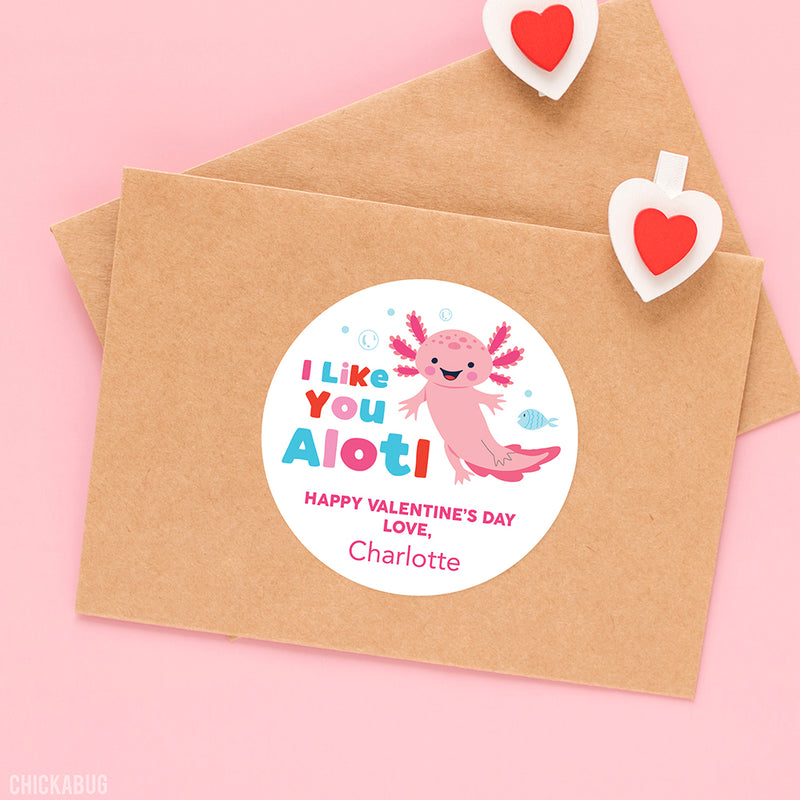 Axolotl Party Favor Tags, Personalized Axolotl Thank You Tags, Axolotl  Birthday Party Favors, You Print or We Print 