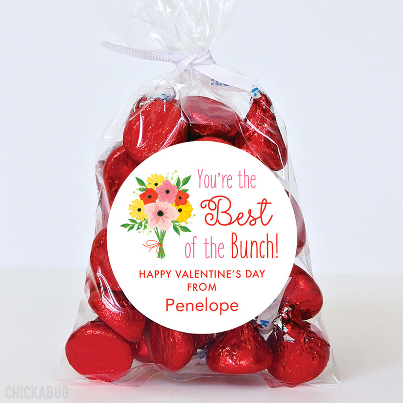 Flower Bouquet "Best of the Bunch" Valentine's Day Stickers