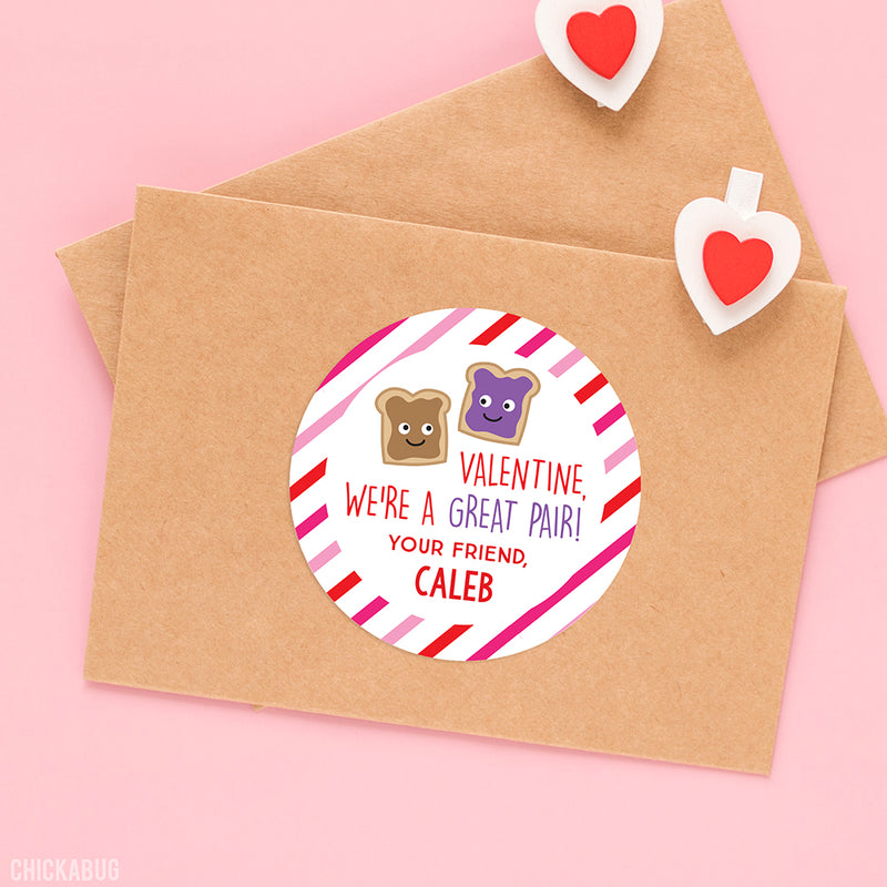 "We're a Great Pair" Valentine's Day Stickers