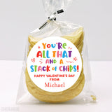 Potato Chips "All That and a Stack of Chips" Valentine's Day Stickers