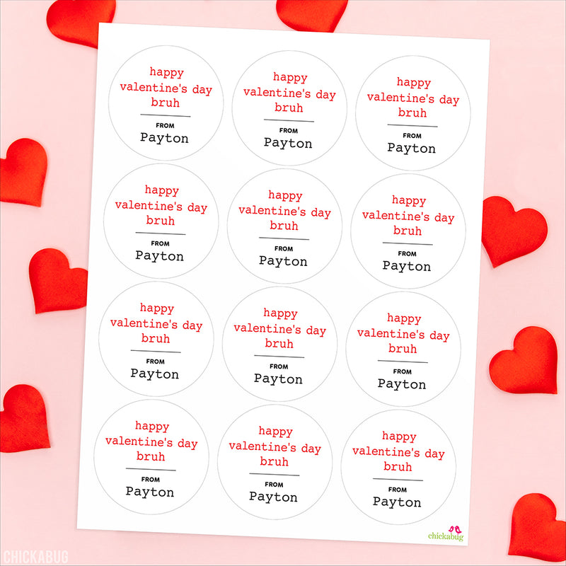 Happy Valentine's Day Bruh Stickers