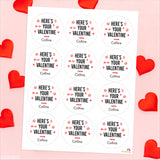 "Here's Your Valentine" Valentine's Day Stickers