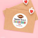 Football Touchdown Valentine's Day Stickers