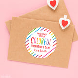 "Wishing You a Colorful Valentine's Day" Stickers