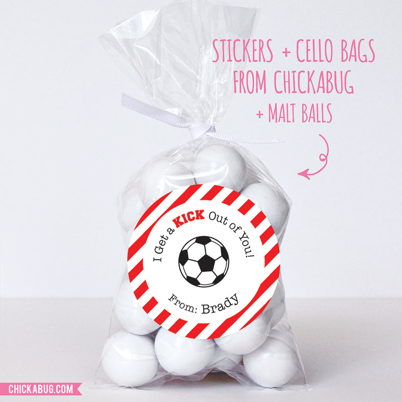 Soccer Valentine's Day Stickers