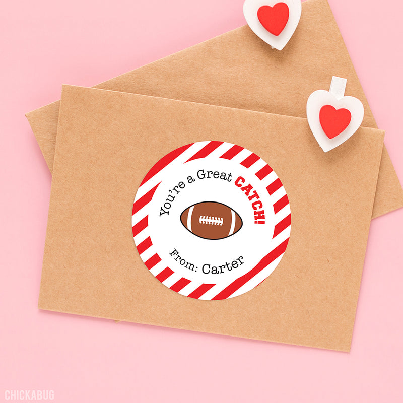 Football Valentine's Day Stickers