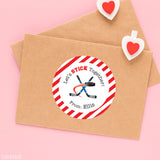 Hockey Valentine's Day Stickers