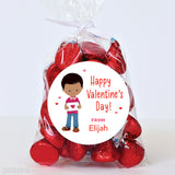 Cute African-American Boy Valentine's Day Stickers