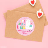 Llama Valentine's Day Stickers