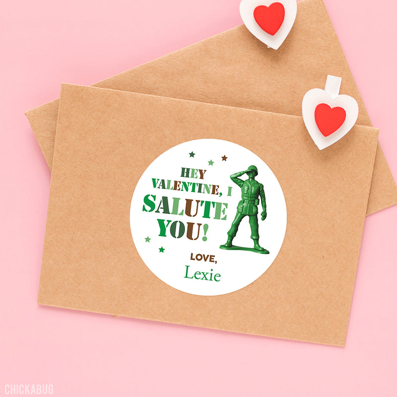 Army Toy Valentine's Day Stickers