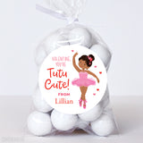 African-American Ballerina Valentine's Day Stickers