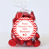Red Chevron Valentine's Day Stickers