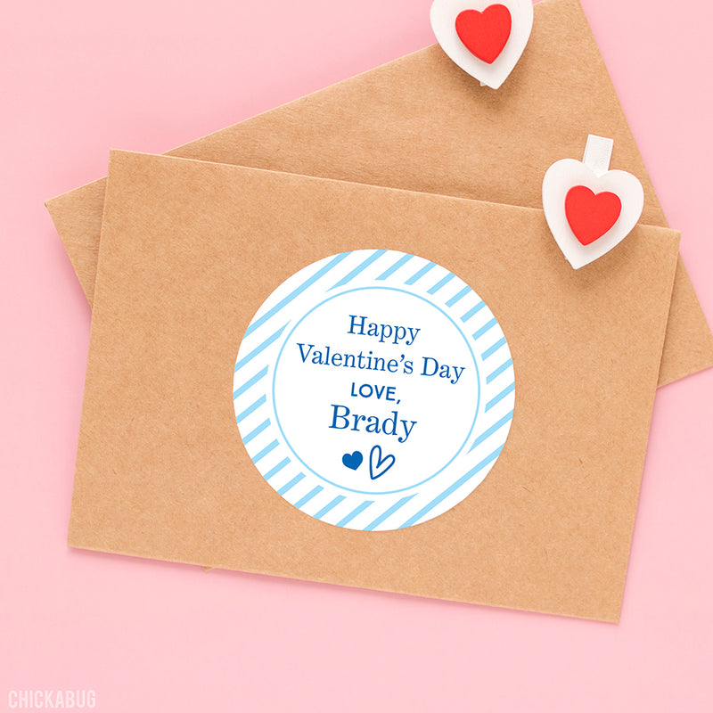 Valentine's Day Stickers - Blue