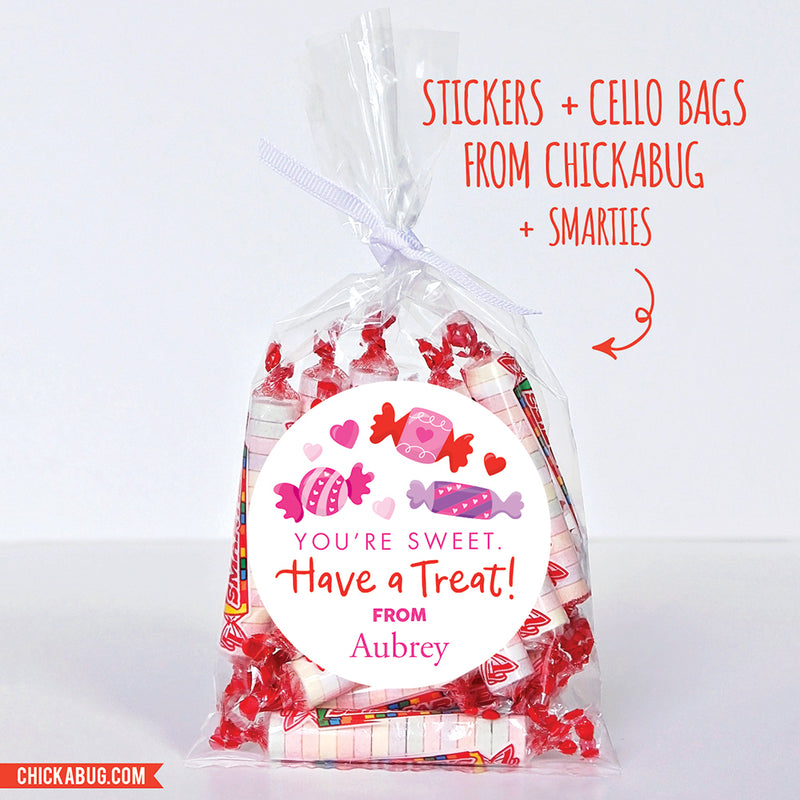 "You're Sweet. Have A Treat!" Valentine's Day Stickers