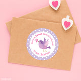 Purple Bird Valentine's Day Stickers