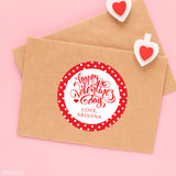 Happy Valentine's Day Calligraphy Stickers