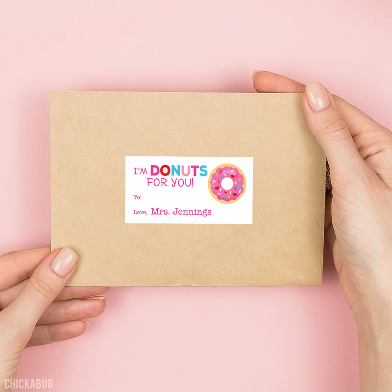 Donut Valentine's Day Gift Labels