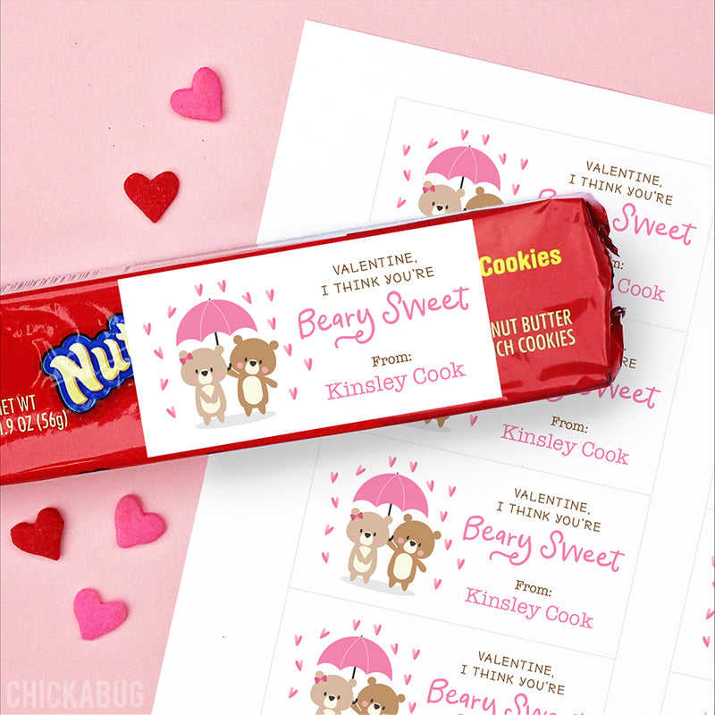 "Beary Sweet" Valentine's Day Gift Labels